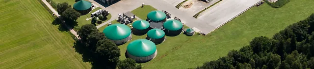 Luftaufnahme der Biogasanlage Luftaufnahme der Biogasanlage