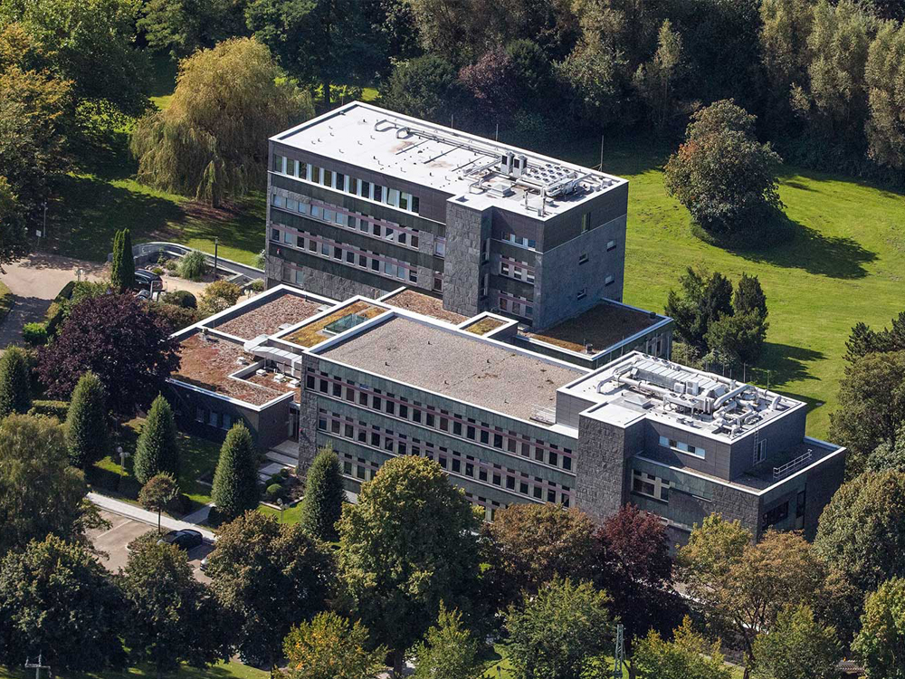 Aerial view of the administration in Pinenberg